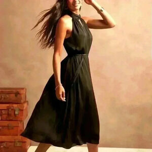 Banana Republic Twist-Neck Satin Dress